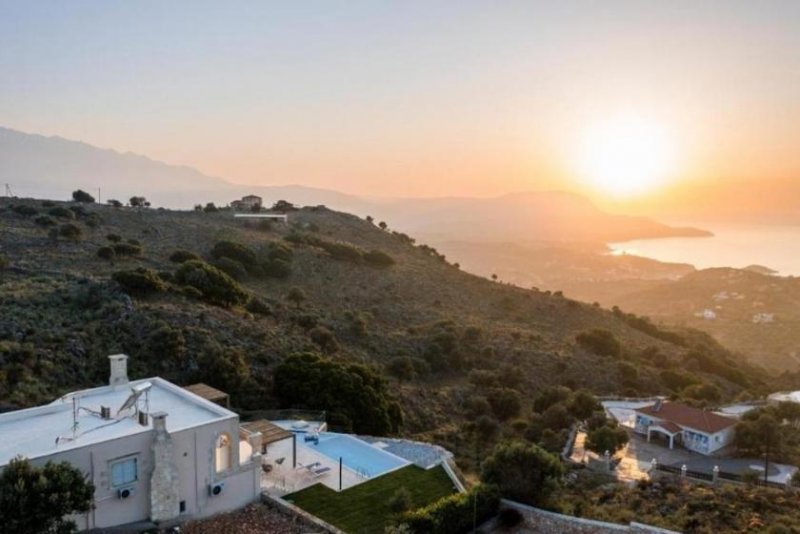 Drapanos Kreta: Steinvilla mit Meerblick und Infinity-Pool in Drapanos zu verkaufen Haus kaufen